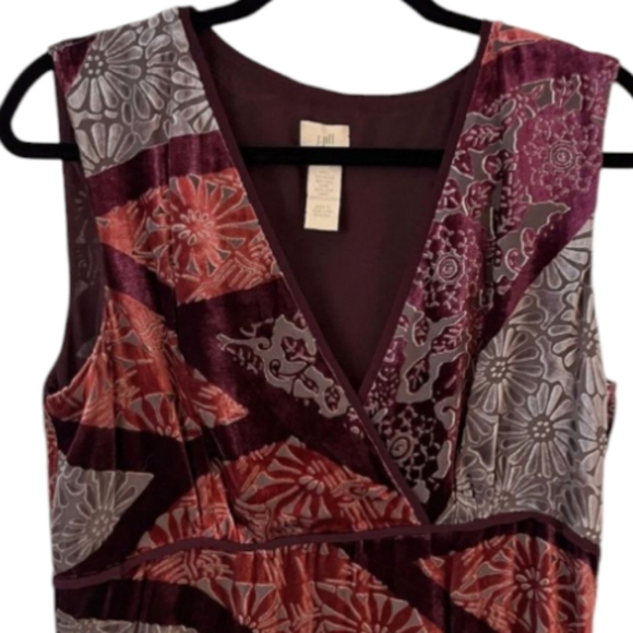 J. Jill Elegant Burnout Velvet Maxi Women's Dress, Size 12P - Picture 8 of 10